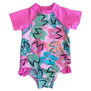 ❤️ 🆕 FLOATIMINI Pink and Green girls Swimwear 12 months